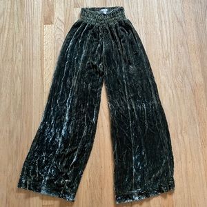 Free people crushed velvet wide leg pants